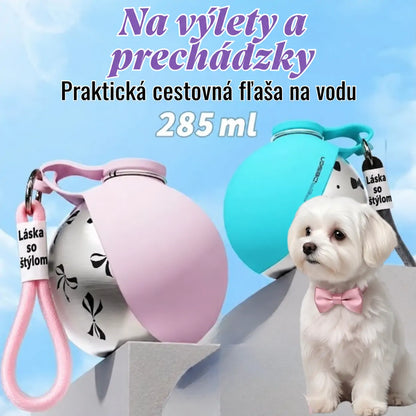 Závesný pohár s karabínou na venčenie: Dokonalá prenosná fľaša s miskou na vodu pre psíčkarov