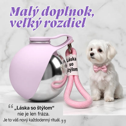 Závesný pohár s karabínou na venčenie: Dokonalá prenosná fľaša s miskou na vodu pre psíčkarov