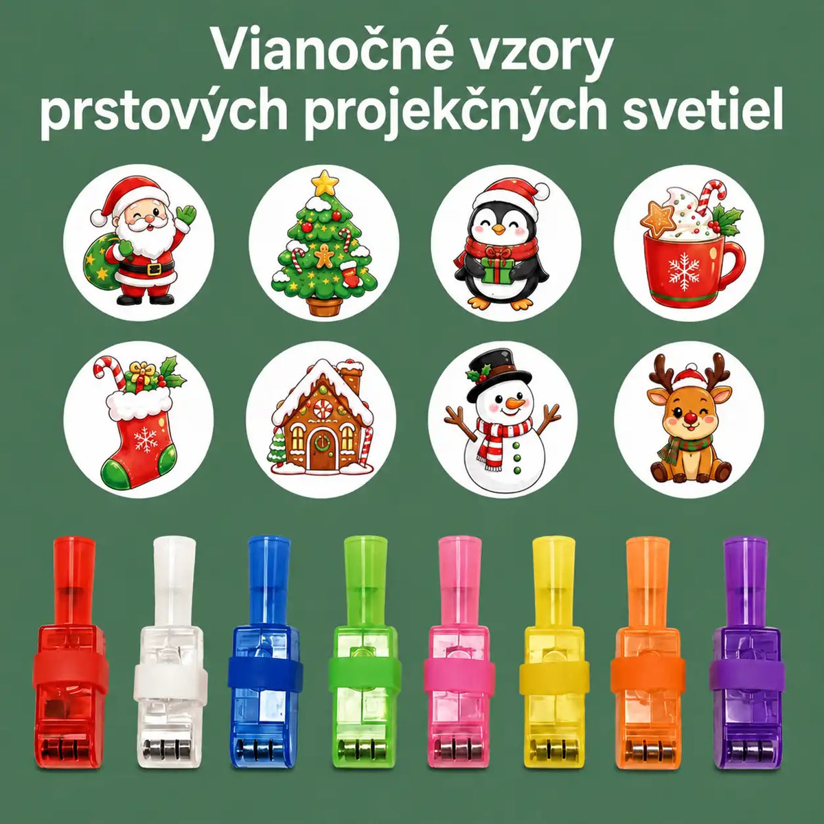 HUBUQ® sviatočné LED prstene s projektorom — Halloween a Vianoce