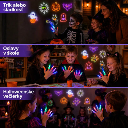HUBUQ® sviatočné LED prstene s projektorom — Halloween a Vianoce