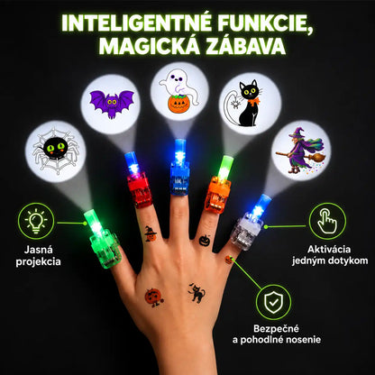 HUBUQ® sviatočné LED prstene s projektorom — Halloween a Vianoce