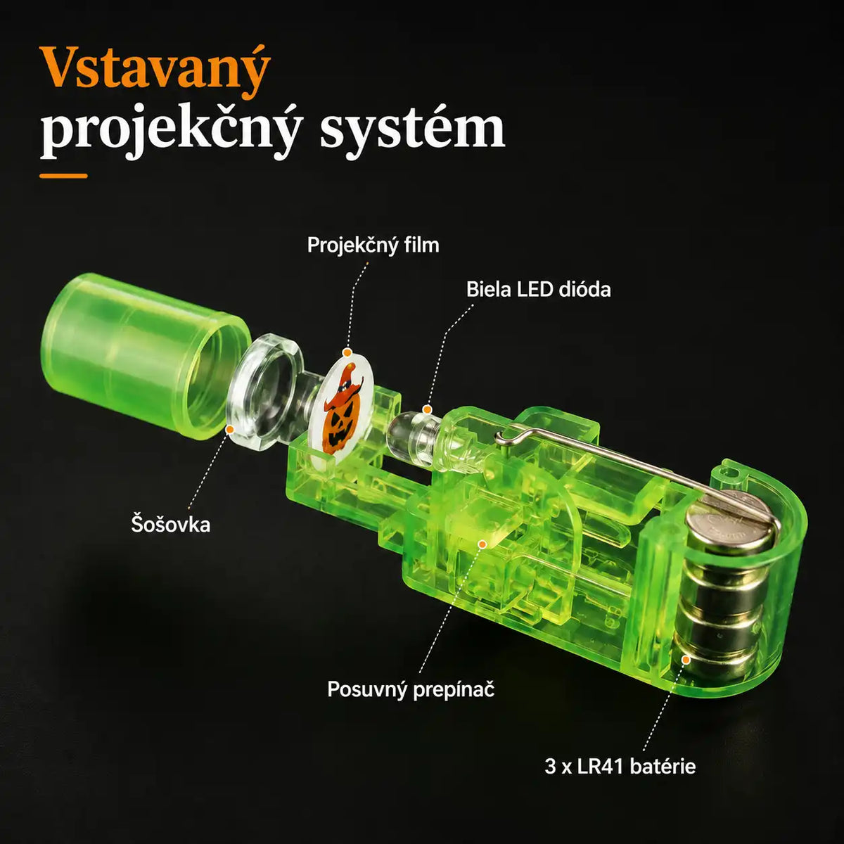 HUBUQ® sviatočné LED prstene s projektorom — Halloween a Vianoce