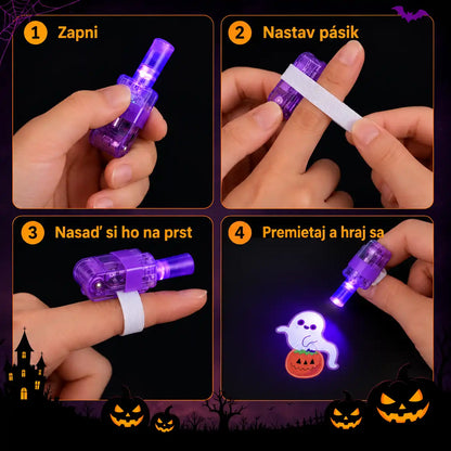 HUBUQ® sviatočné LED prstene s projektorom — Halloween a Vianoce