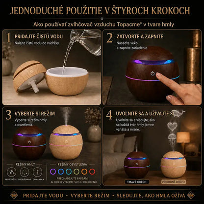 Topacme® dynamický aróma zvlhčovač s tvarovanou hmlou 4 v 1