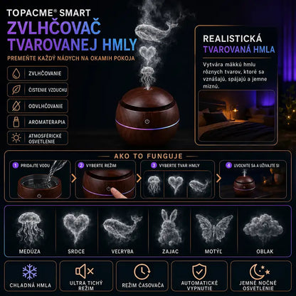 Topacme® dynamický aróma zvlhčovač s tvarovanou hmlou 4 v 1
