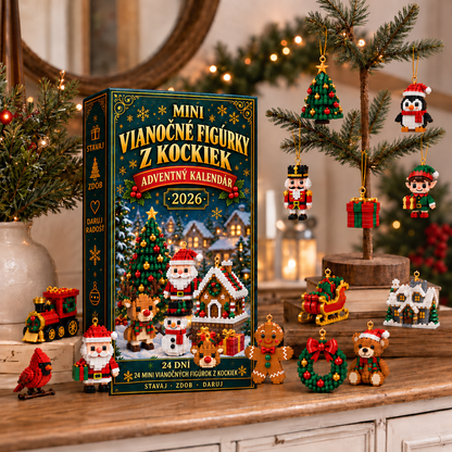 Adventný kalendár s mini ozdobami na vianočný stromček - obrázok 36
