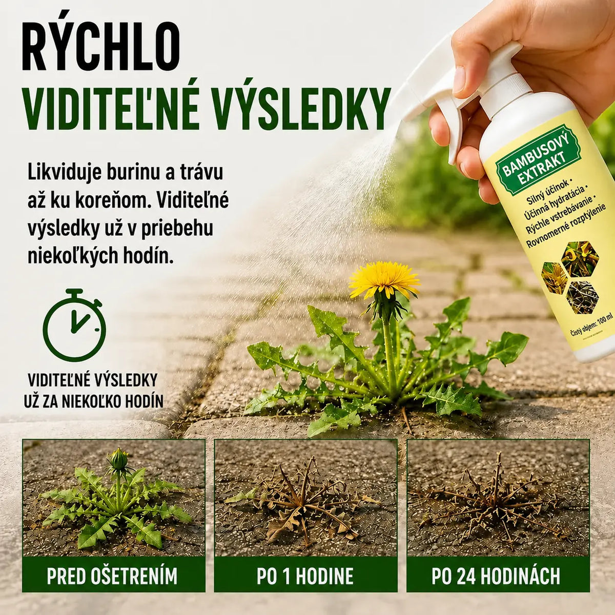 🔥 AKCIA 2026 – Rýchlo pôsobiaci prírodný postrek proti burine a tráve