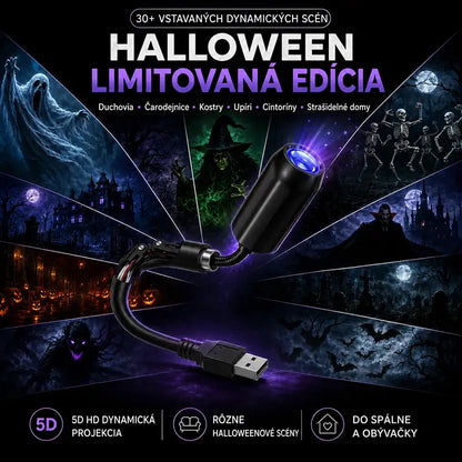 Halloweenska limitovaná edícia 5D holografického projektora – viac než 30 dynamických scén