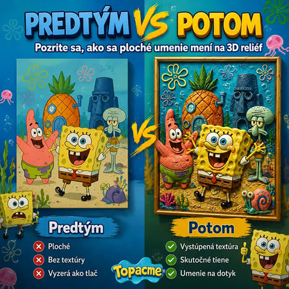 SpongeBob SquarePants 3D reliéfne umelecké pero🧽 – Oživte dobrodružstvá z Bikini Bottom pomocou hmatateľného 3D umenia✨