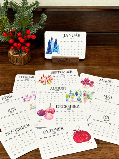 Kalendár zo semienkového papiera 2027 – botanické kartičky a pestovanie