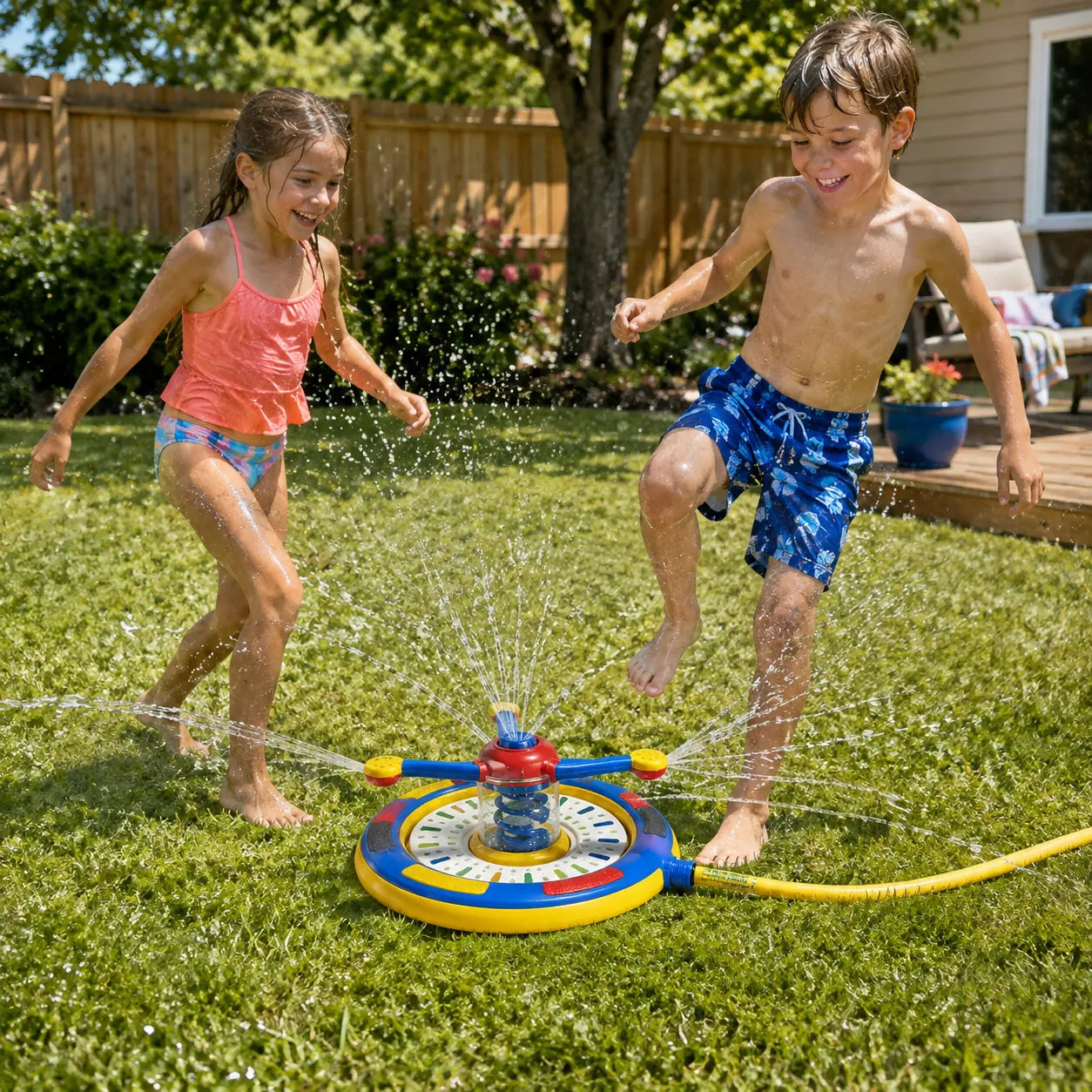 Family enjoying wonderoral outdoor play